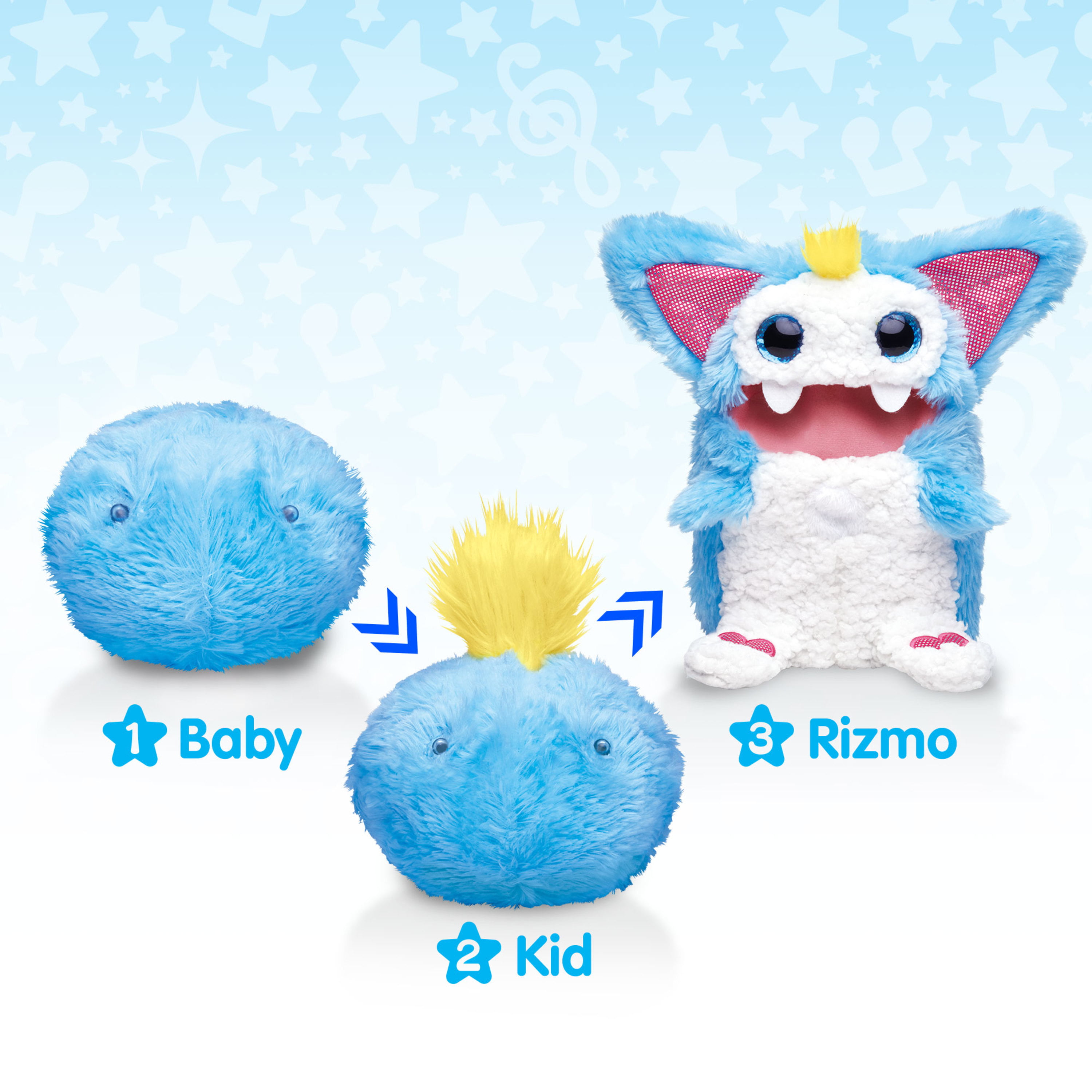 Blue Details about   Rizmo Interactive Evolving Musical Plush Toy Aqua 