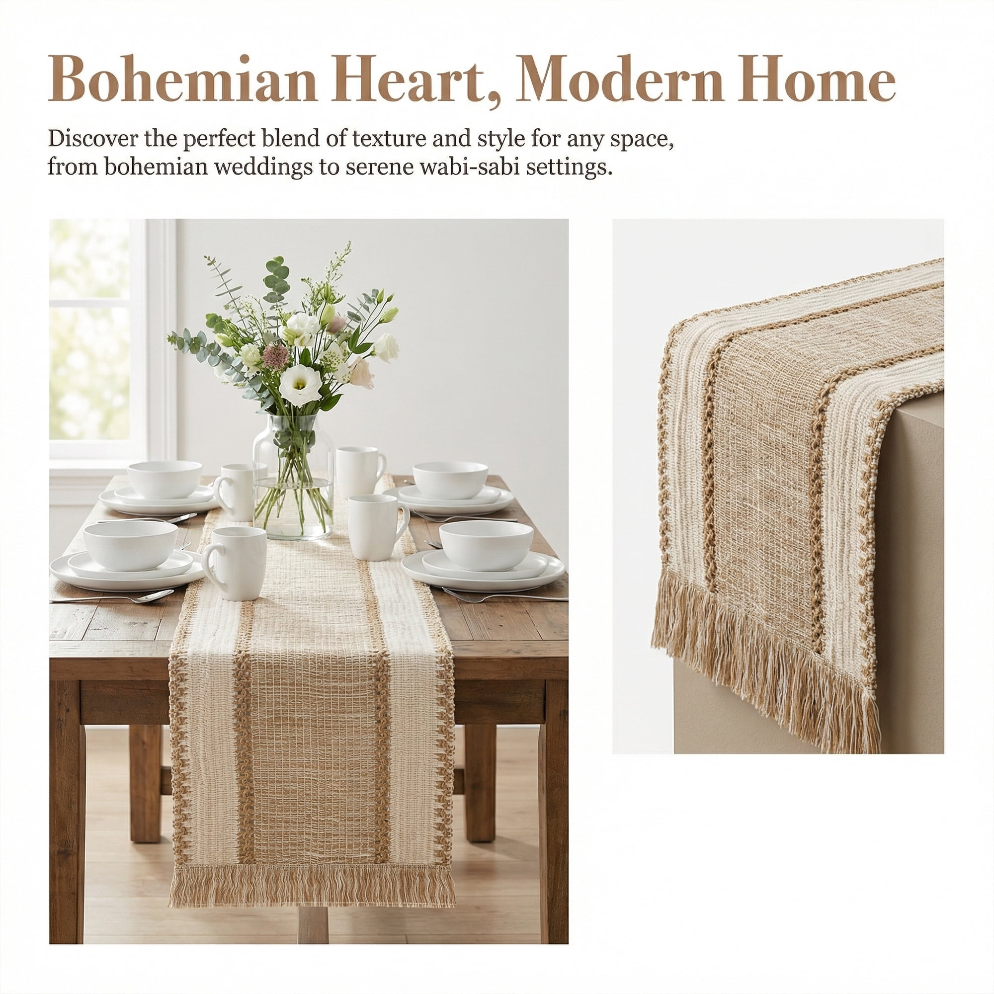 Unique Bargains Birthday Decorations Long Kitchen Runner with Tassel Coffee 11.8x63in