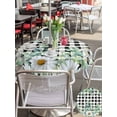 thumbnail image 5 of Outdoor Tablecloths with Umbrella Hole & Zipper, Green Eucalyptus Leaves Round Tablecloth 54 Inch, Summer Botanical Daisy Black Plaid Waterproof Table Cloth, Patio/Pool/Picnic Table Covers, 5 of 8