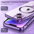 thumbnail image 4 of JETech Electroplated Case for iPhone 14 Plus 6.7-Inch, Camera Lens Full Protection, Compatible with MagSafe Wireless Charging, Shockproof Soft TPU Phone Cover (Purple), 4 of 7