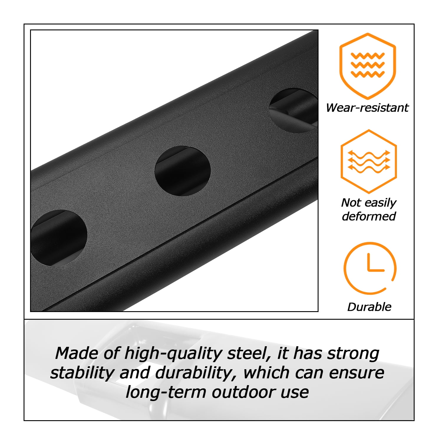 Kojem Side Step Nerf Bar Fit for 2007-2018 Jeep Wrangler JK Running Board Rock Slider Rail 2-Door Armor Guard