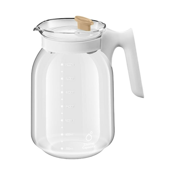 Pisexur Batería de cocina Jarra de agua de vidrio, jarra de gran capacidad, jarra de té, botella de agua fría, dispensador de agua fría para la cocina del hogar