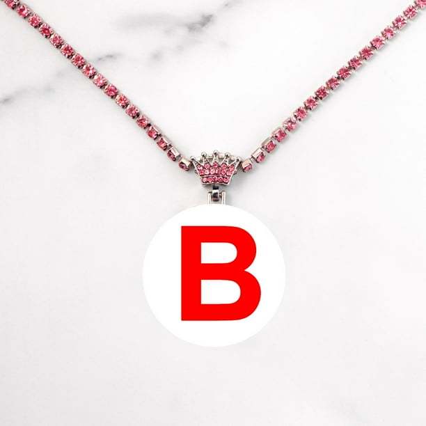 Bling Rhinestone Alphabet A-Z Initial Name Pendant Necklace For