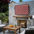 thumbnail image 3 of Outdoor TV Cover 52x30x4.5in, Morocco Ethnic Pattern Weatherproof TV Screen Protector with Zipper, Modern Geometric on Burgundy Red Outside Television Cover Fits Up to 52-55", 3 of 9