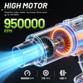 thumbnail image 2 of Cordless Leaf Blower, 950000 RPM Electric Leaf Blower with 2 X 4.0Ah Batteries & Charger, 110MPH Lightweight Handheld Blower for Patio Cleaning Blowing Leaves & Dust, Green, 2 of 11