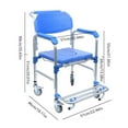 thumbnail image 5 of Commode Wheelchair Toilet Shower Seat Potty Bathroom Rolling Washable Chair, 5 of 11