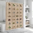 thumbnail image 5 of Ocean Fishhooks Shower Curtain Set - 72" x 78" Washable Bathtub Curtain with 12 Hooks, Vintage Coastal Fishing Pattern Brown Waterproof Fabric Stall Shower Curtains for Bathroom/Bathtub Décor, 5 of 6