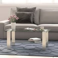 thumbnail image 4 of Evelyn&Zoe Asta 40" Wide Rectangular Coffee Table, Nickel, 4 of 7