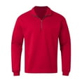 thumbnail image 4 of Mockneck Sweatshirt Men Retro Quarter Zip Long Sleeve Mens Pullover Soft Warm Sports Shirt Solid Color Tops Relaxed Fit Men's Sweatshirts Red XXL, 4 of 8