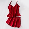 thumbnail image 2 of Tnhcen 2 Pieces Women's Sexy Silk Satin Pajama Sets Spaghetti Straps Cami Shorts and Shorts Pjs Set Fashion Sleepwear Homewear S-2XL, 2 of 9