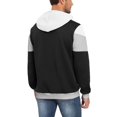 thumbnail image 2 of Men's Hoodies Sweatshirt with Kangaroo Pocket Novelty Color Block Pullover Long Sleeve Drawstring Hooded Tops, 2 of 5