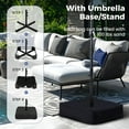 thumbnail image 3 of Alpha Joy 15ft Extra Large Outdoor Patio Double-Sided Umbrella with Solar Lights & Umbrella Base, Haze Blue, 3 of 6