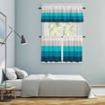 thumbnail image 6 of Geometric Stripes Kitchen Curtains Valances and Tiers Set of 3 Minimalist Turquoise Gradient Pattern Tier Curtains and Valance with Rod Pocket for Small Windows, 27.5"x36", 6 of 9