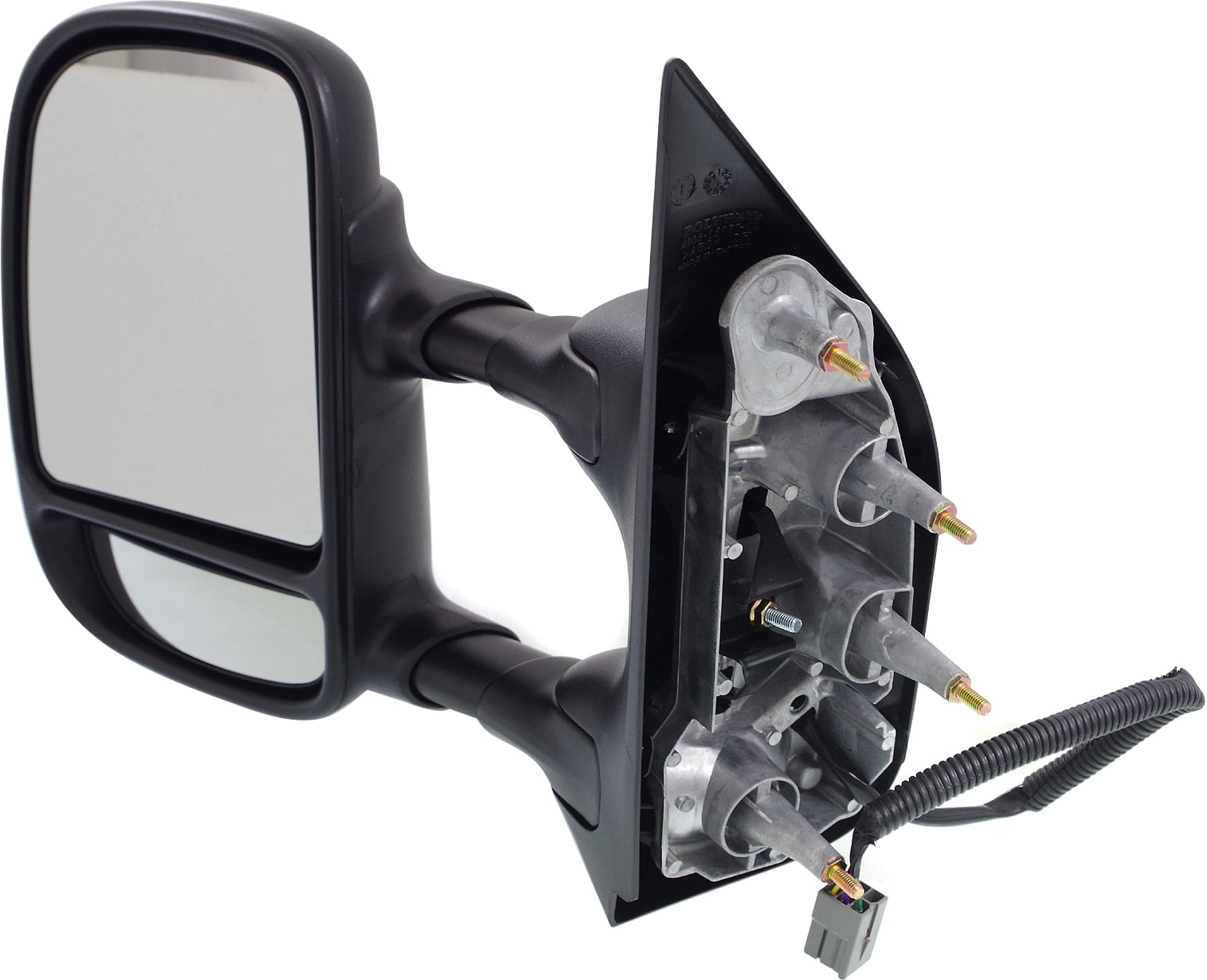 Kool Vue Towing Mirror Compatible With 2009-2014 Ford E-450 Super Duty E-350 Left Driver Side w/ Blind Spot Corner Glass Textured Black