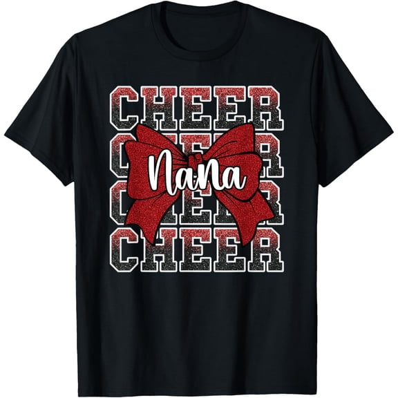 Cheer Nana My Favorite Cheerleader Calls Me Nana Red T-Shirt Shirts