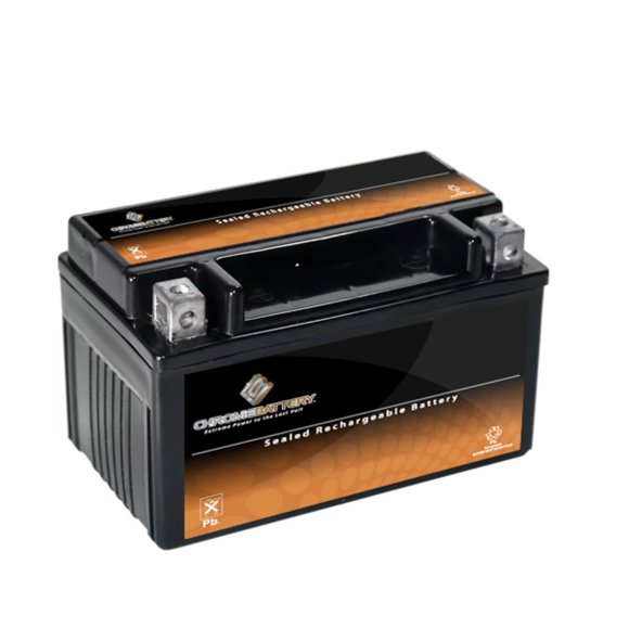 CB CHROMEBATTERY Batterie de Remplacement Sans Entretien 7A-BS 12V 8Ah pour ATV, Moto, Jet Skis, Scooter, UTV, et Plus - Écrou et Boulon (T3) Terminal