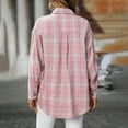 thumbnail image 6 of vigerkar Women's Oversized Casual Shirts Long Sleeve Button Down Plaid Shirt Business Office Work Blouse Top (Pink, XL), 6 of 7