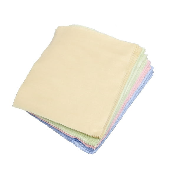 100 paños de limpieza de microfibra para gafas, 13 x 13 cm, para lentes de cámara y teléfonos móviles (4 colores)
