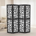 thumbnail image 2 of VINGLI 70'' H Room Divider, Non-Woven Fabric Privacy Screen, Indoor Partition Wall Dividers, Freestanding Hinged Space Separator with Modern Unique Pattern, 2 of 8