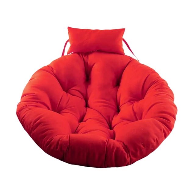 Cojín para silla colgante, cojín redondo suave para suelo, cojín para asiento, silla tipo huevo Rojo