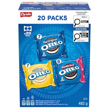 Oreo Sandwich Cookies, Variety Snack Packs, 482G