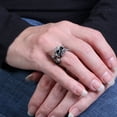 thumbnail image 2 of Hot Leathers JWR1103 Rhinestone Skull and Bones Stainless Steel Ring 8, 2 of 2