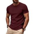thumbnail image 2 of Men's Quick Drying Round Neck T-Shirt Slim Fit Short Sleeved Fitness T-Shirt Soft And Breathable Outdoor Sports Top Red L, 2 of 6