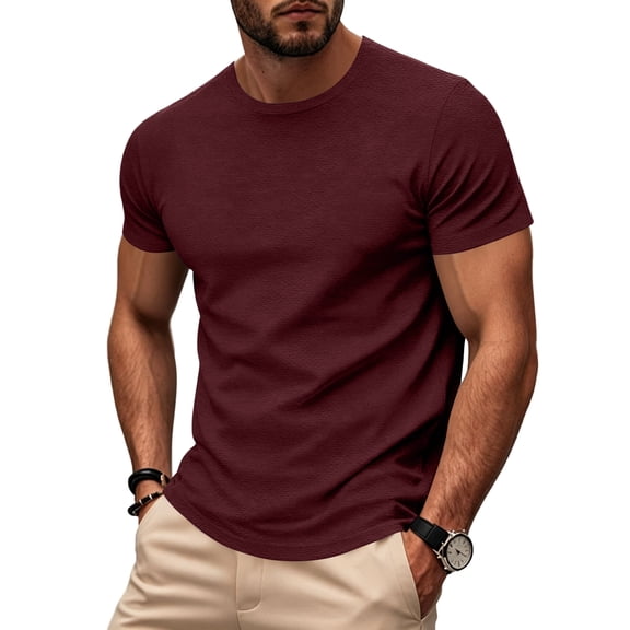 Dresfit Shirts for Men Short Sleeve Crew Neck Athletic Shirts Summer 2026 Big and Tall Gym Basic Tees Lightweight Muscle Fit Quick Dry T Shirts L
