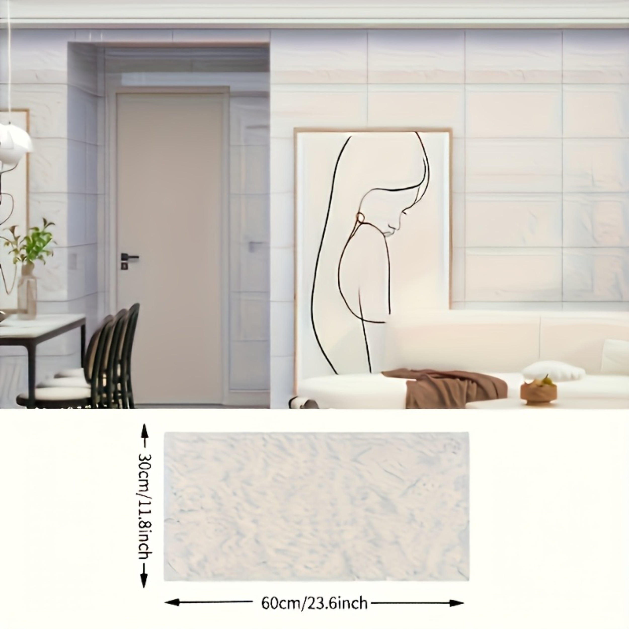 Peel and Stick Wall Panels, Marble PVC Waterproof Backsplash Tiles for Kitchen, Bathroom, Peel and Stick Tile