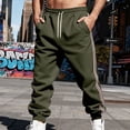 thumbnail image 2 of LWavelet Men's Side Striped Tapered Joggers - Drawstring Waist Trendy Design Casual Everyday Pants Army Green M, 2 of 9