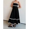 thumbnail image 5 of Alsol Lamesa Summer Dresses for Women Casual Smocked Sleeveless Boho Spaghetti Strap Party Beach Wedding Guest Dresses Cami Midi Dresses Black,M, 5 of 6