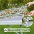 thumbnail image 6 of Square Tablecloth with Elastic Edges 36 * 36 Inch Pioneer Waterproof Vintage Floral Pattern Table Cover Washable Indoor and Outdoor for Party Kitchen Dinner Banquet Patio Picnic, 6 of 6