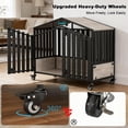 thumbnail image 4 of POAO 48"Heavy Duty Dog Crate Furniture for Large Dogs(Over 60lb), Dog Kennel Indoor with 360° Wheels, Dog House with Feeding Window and Name Tag, 4 of 9