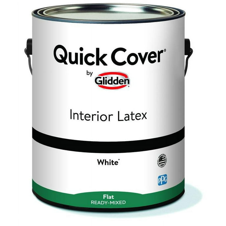 Glidden Quick Cover Interior Latex Paint Flat, White, 1 Gallon 