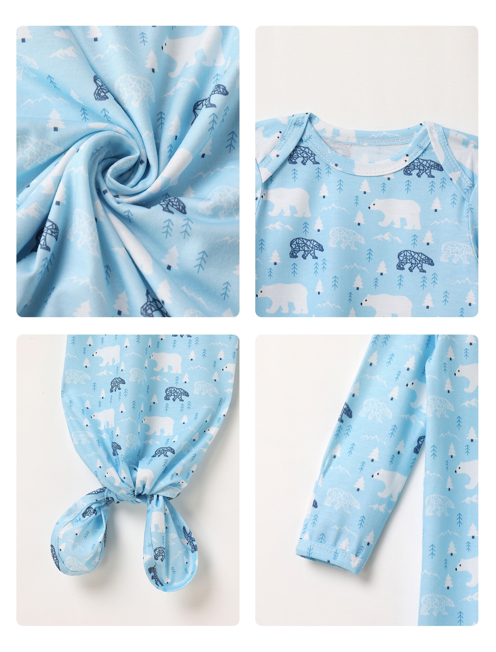 FYMNSI Maternity Robe and Baby Receiving Blanket Robe and Swaddle Set Hospital Labor Delivery Matching Outfits for Mom&Baby S/M