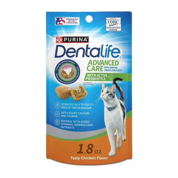 Purina DentaLife Cat Dental Treats, Tasty Chicken Flavor, 1.8 oz. Pouch