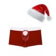 thumbnail image 3 of ZDHOOR Mens Santa Claus Costume Christmas Flannel Boxer Shorts A Red XL, 3 of 6