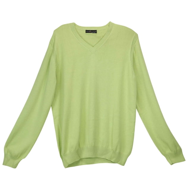 Peru Unlimited Chandail Col en V Coupe Classique Verte pour Hommes - TG