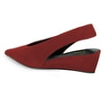 thumbnail image 2 of YDN Women Comfy Pointy Toe Low Heel Slip On Pumps Wedges Elastic Slingback Strap Sandals Chic prom Dating Shoes Size 7 Red, 2 of 4