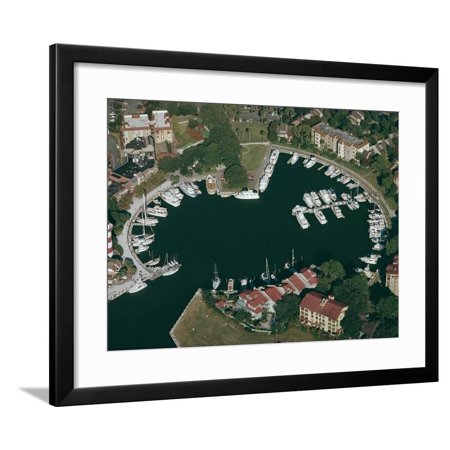 Hilton Head Wall Art Aerial View of Hilton Head Harbour Town, South Carolina, USA Framed Print Wall Art By Kim Hart ()