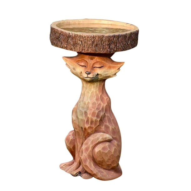 Cuenco de Baño de pájaros para jardín, estatua de Lowrie, figura, valla de cubierta, alimentador de resina para césped al aire libre, escultura de Ani