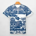 thumbnail image 3 of Blue Willow Chinoiserie Blue And White Porcelain Inspiration Men Zipper T-shirt Summer Casual Short Sleeve T-shirt Top, 3 of 7