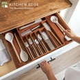 thumbnail image 2 of Premium Silverware, Flatware and Utensil Organizer for Kitchen Drawers, Expandable 14.5 to 25 Inches Wide, 10 Compartments, Food-Safe Premium Acacia Wood Finish Kitchen Storage Tray, 2 of 13