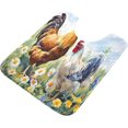 thumbnail image 4 of GZHJMY Bathroom Rug Rooster Flower Soft and Absorbent Bathroom Carpet Non-Slip Machine Washable Plush Bath Floor Rug Door Mat for Bathtubs, Toilet,Kitchen, 16x24 in Carpet Runner, 4 of 6