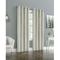 Emerald Total Blackout Jacquard Grommet Curtain Panel 52" x 84" in White