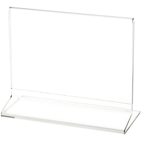 Plymor Clear Acrylic Sign Display / Literature Holder (Side-Load), 7" W x 5" H (3 Pack)