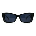 thumbnail image 2 of Womens Squared Gothic Cat Eye Mod Plastic Sunglasses All Black, 2 of 4