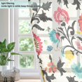 thumbnail image 4 of Yayeee Window Curtains Light Filtering 63"x52" Grommet Panel Pair Home Living Room Decor, Beige Red Floral, 4 of 7