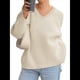 thumbnail image 3 of Suéteres de Cuello en V para Mujer, Suéteres Negros, Tops de Punto Básicos de Otoño con Dobladillo Alto y Bajo, Suéter Informal. L, 3 of 7