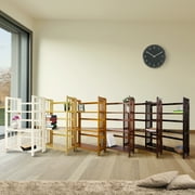 3-Shelf Folding Stackable Bookcase 27.5 Wide-Walnut